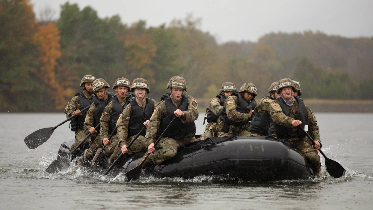 Army cadets participate in a water course at Fort Knox, Ky., Oct. 28, 2021.