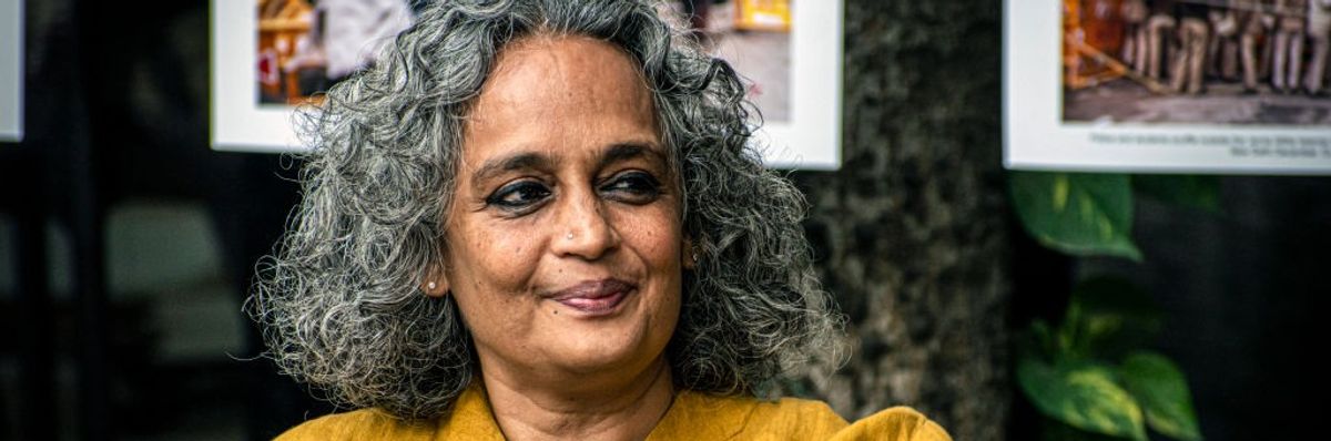 Arundhati Roy smiles