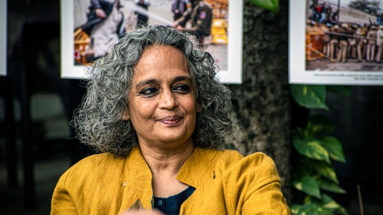 Arundhati Roy smiles