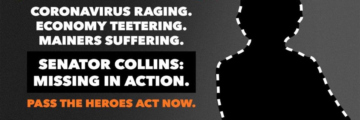 'Lives and Livelihoods Are on the Line': Progressive Ad Campaigns Target GOP Senators for Blocking Relief as Covid-19 Rages