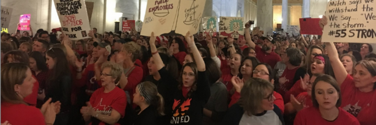'We Will Stay!' West Virginia Teachers Vote to Occupy State Capitol Until Demands Met