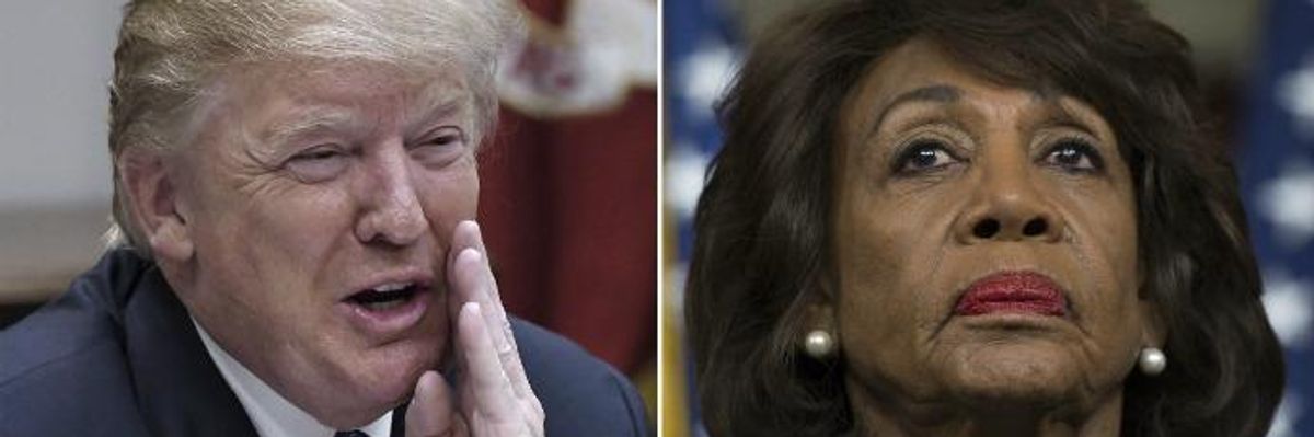 After Warning Congresswoman 'Be Careful,' Trump Has Yet to Denounce Lynching Threats Made Against Maxine Waters