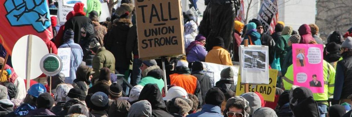 Wisconsin Workers Rally As Anti-Worker Bill Nears Walker's Desk