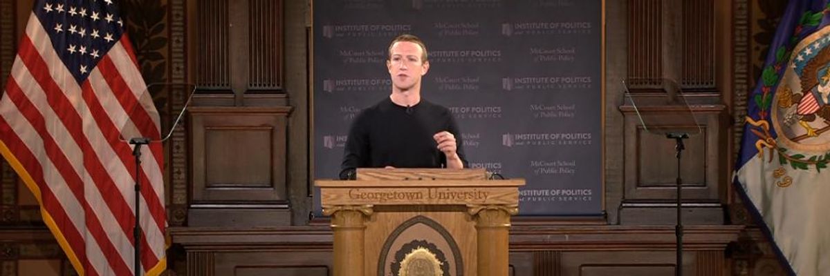 As Zuckerberg Defends False Trump Ads as Free Expression, Critics Say Facebook's Assault on 'Foundations of Democracy' Must Be Stopped