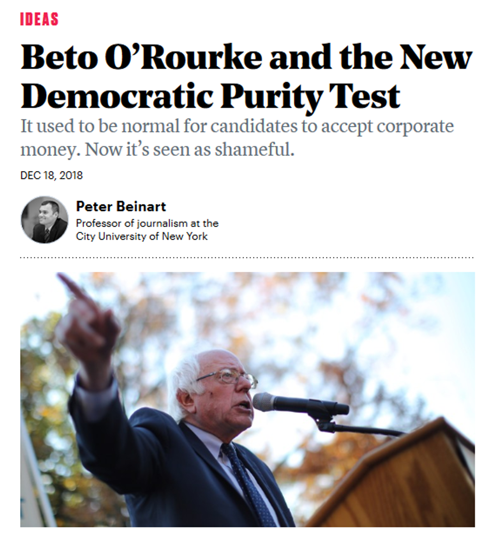 Atlantic: Beto O'Rourke and the New Democratic Purity Test