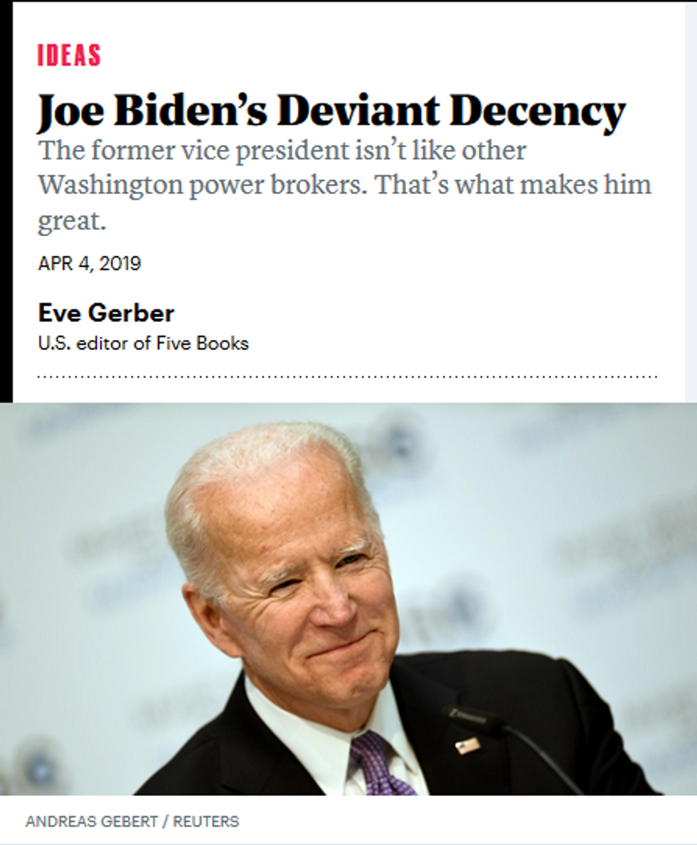 Atlantic: Joe Biden's Deviant Decency