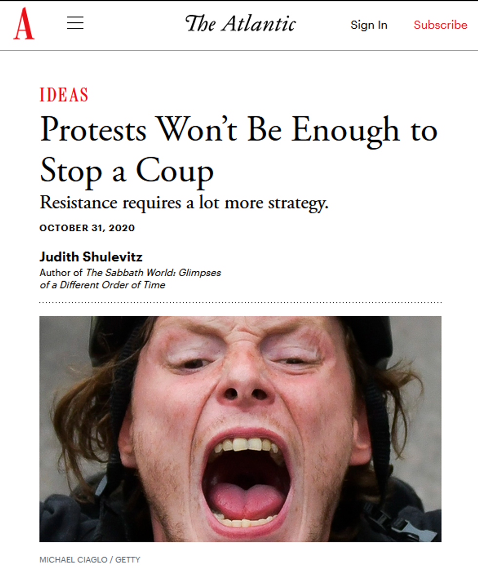 Atlantic: Protests Won't Be Enough to Stop a Coup