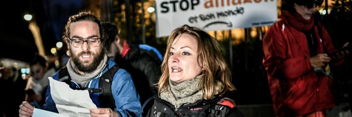 Black Friday Protests Across Europe Demand Amazon 'Start Treating Workers Like Humans--Not Robots'