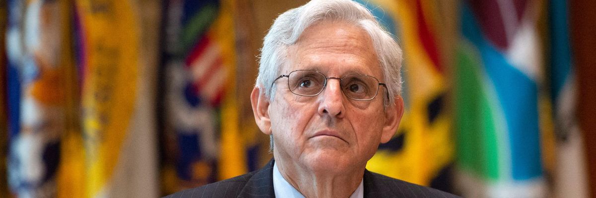 Attorney General Merrick Garland speaks after a briefing