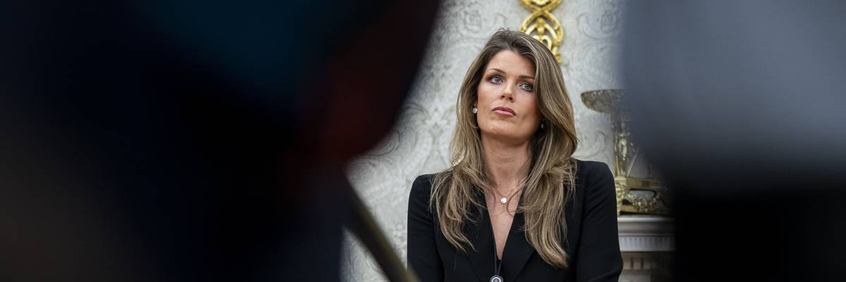Attorney Lindsey Halligan in the Oval Office of the White House