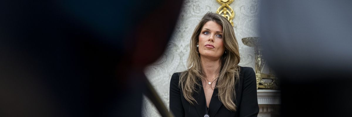 Attorney Lindsey Halligan in the Oval Office of the White House