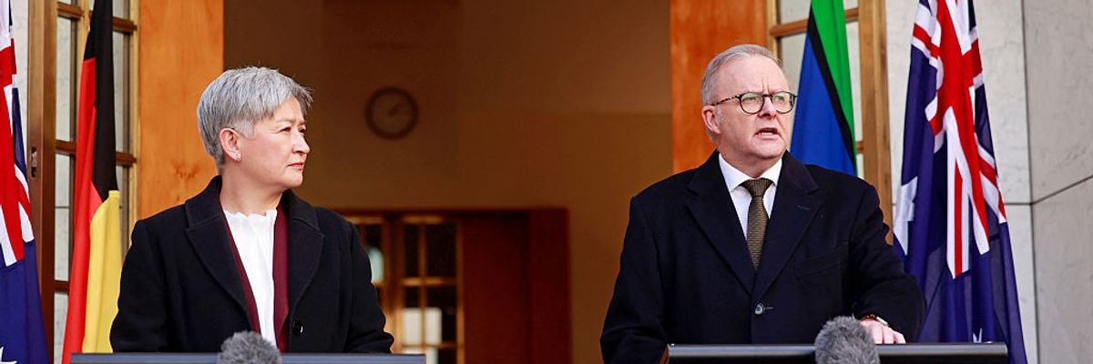 Australia's Foreign Minister Penny Wong and Prime Minister Anthony Albanese