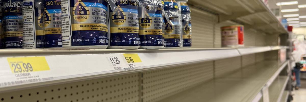 Baby formula is seen on Target shelves