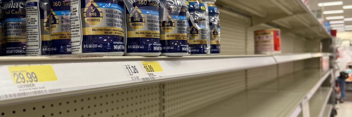 Baby formula is seen on Target shelves
