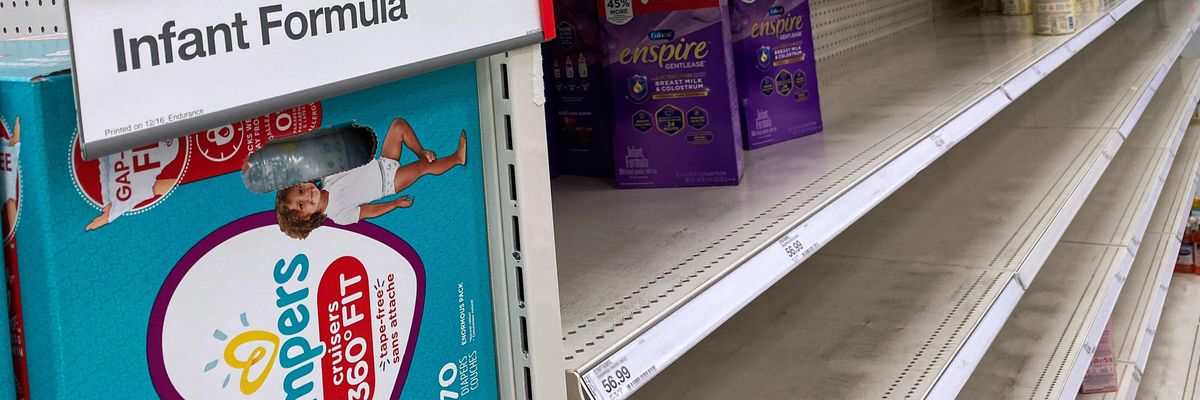 Baby formula shortage seen on empty shelves