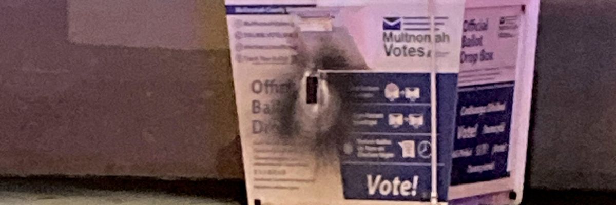 ballot box after fire