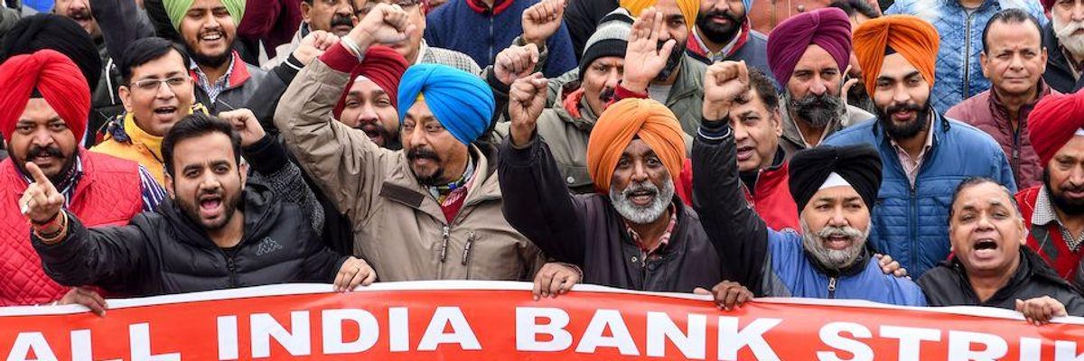 Millions Flood Streets Across India as General Strike Takes Aim at Modi Government