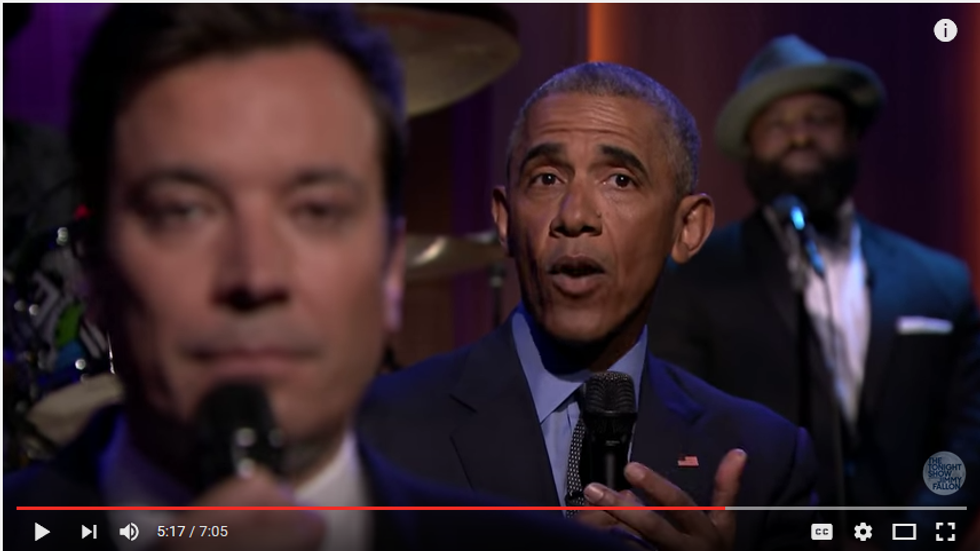Barack Obama with Jimmy Fallon on the Tonight Show