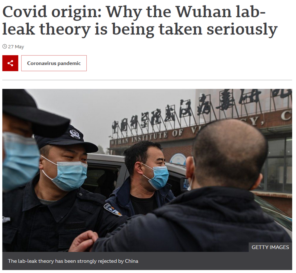 BBC: Covid origin: Why the Wuhan lab-leak theory is being taken seriously