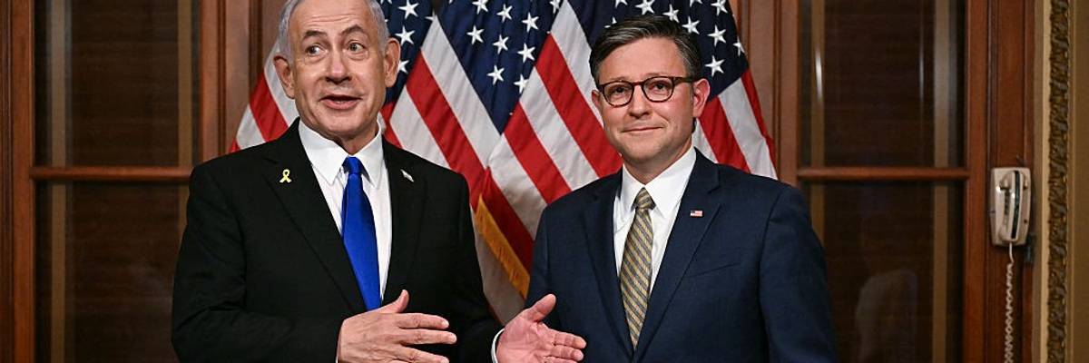 Benjamin Netanyahu and Mike Johnson