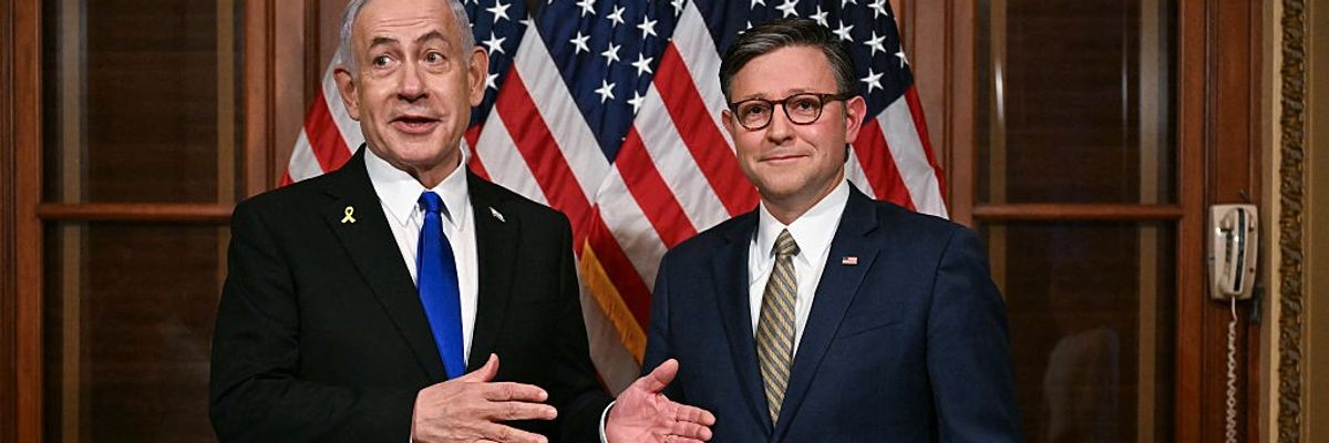 Benjamin Netanyahu and Mike Johnson