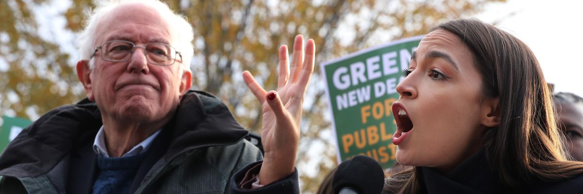 Bernie Sanders and Alexandria Ocasio-Cortez talk the Green New Deal