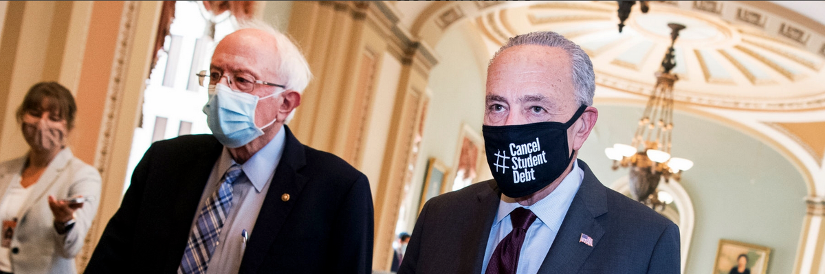 Bernie Sanders and Chuck Schumer on Capitol