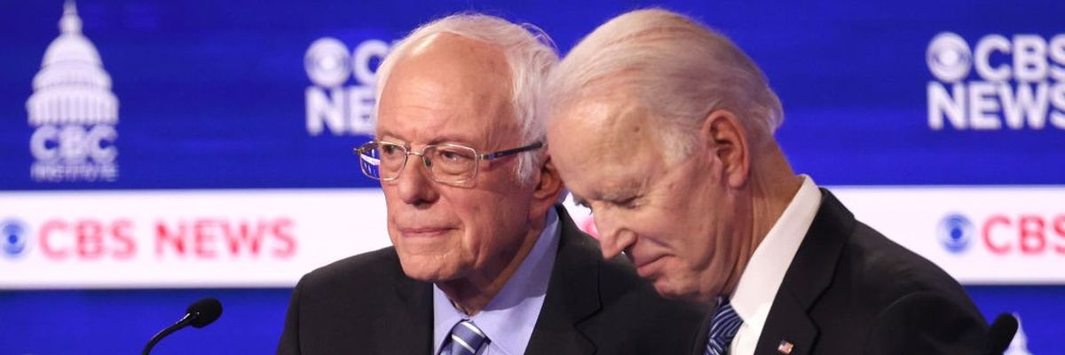 Bernie Sanders and Joe Biden in 2020