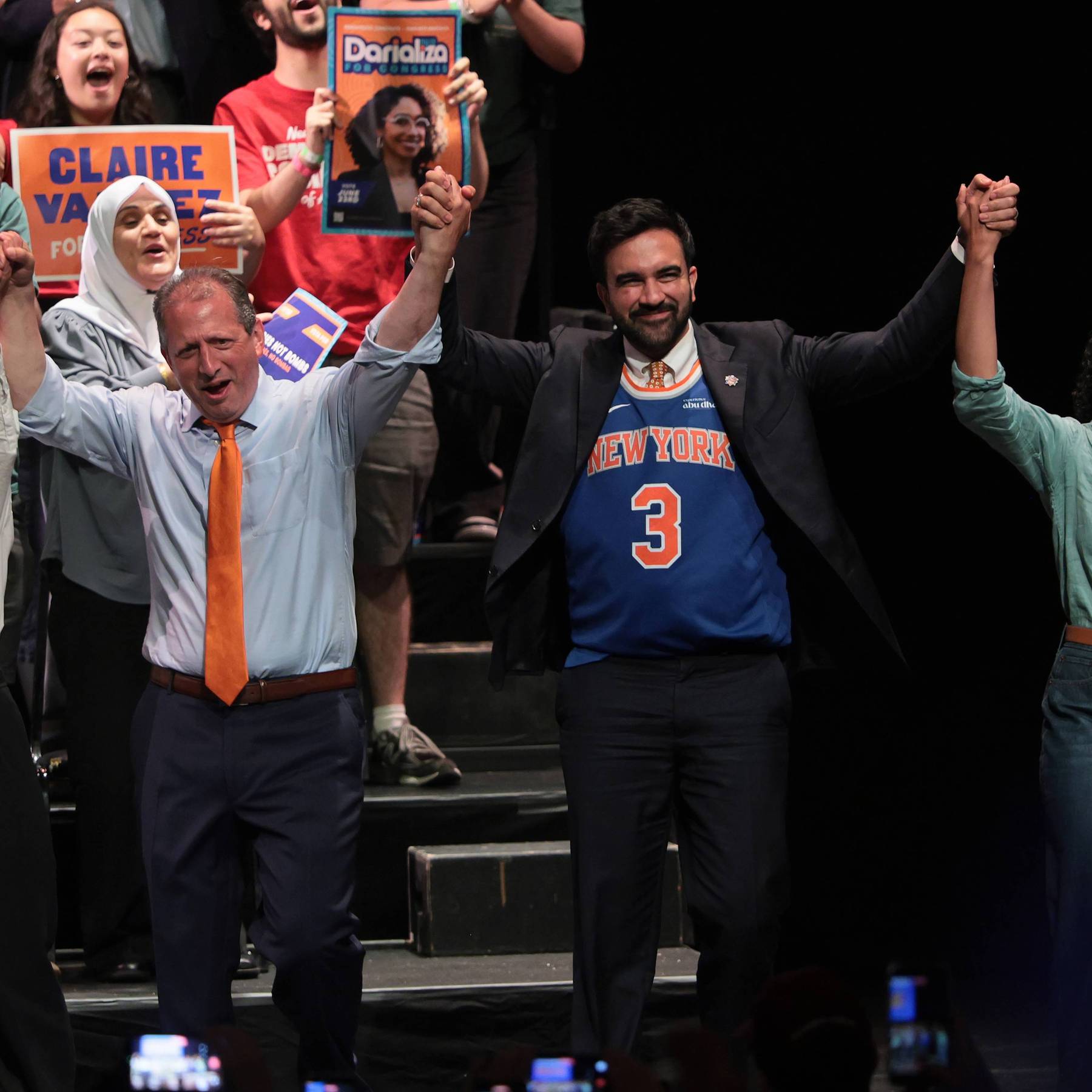 Bernie Sanders And Zohran Mamdani Join Local Candidates For Campaign Rally Ahead Of Primary Election In New York