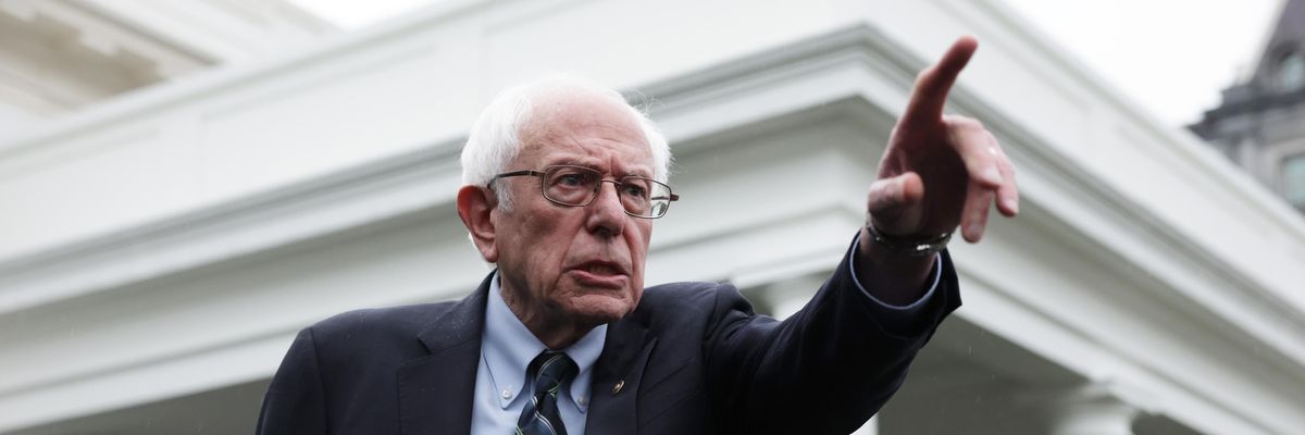 Bernie Sanders outside the White House