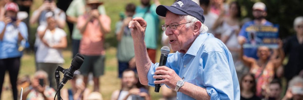 Bernie Sanders speaking in new york