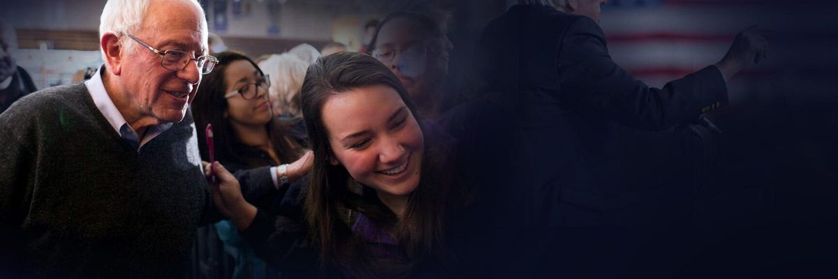 Bernie Sanders with students