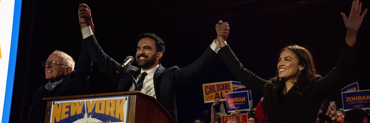 Bernie Sanders, Zohran Mamdani, Alexandria Ocasio-Cortez