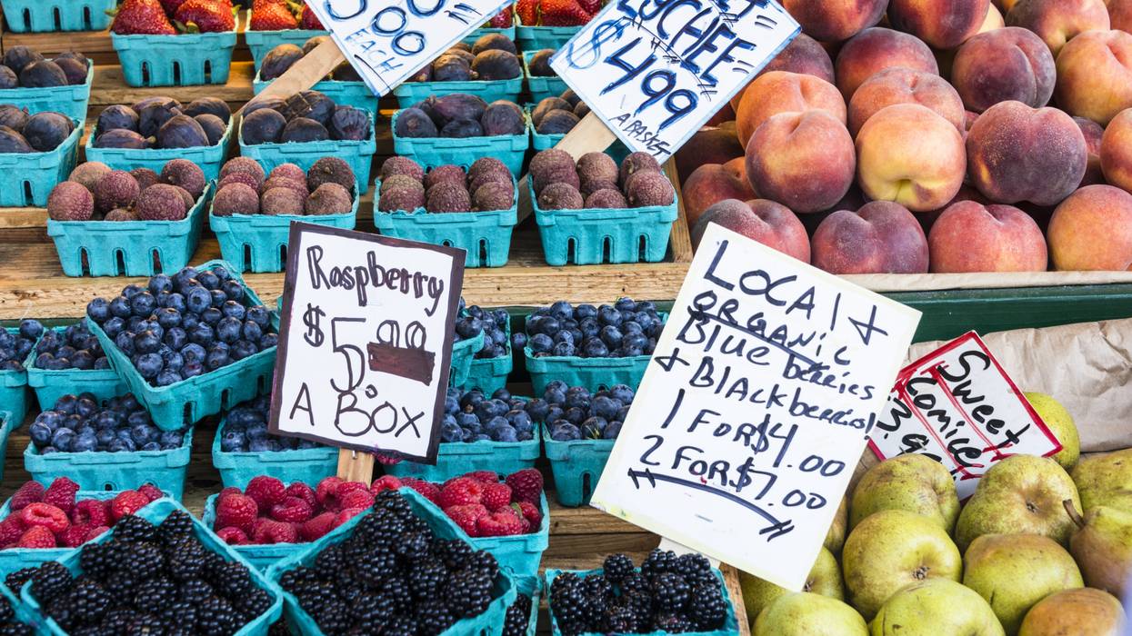 Berries at a farmers' market.