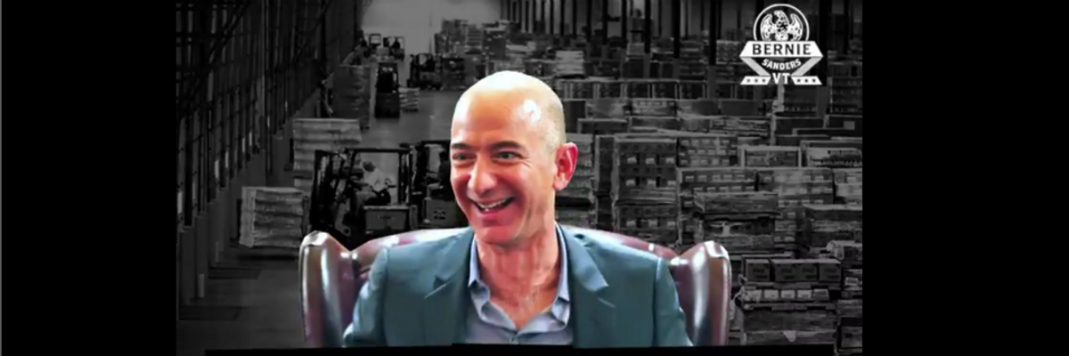 Sanders Accepts Amazon Invitation After Video Highlighting Jeff Bezos as "Face of Greed" Gets Retail Giant's Attention