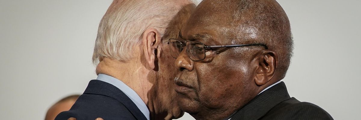 Biden and Clyburn embrace