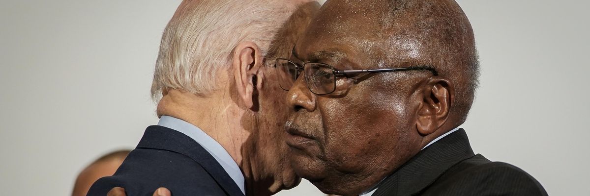 Biden and Clyburn embrace