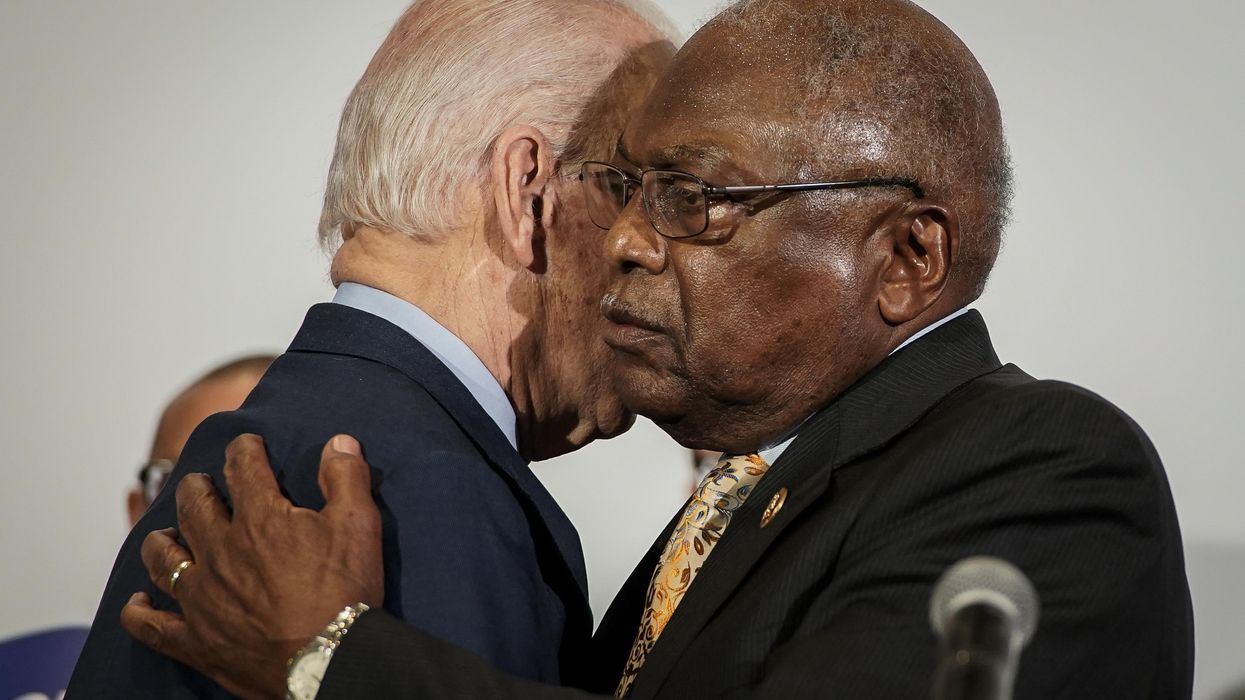 Biden and Clyburn embrace