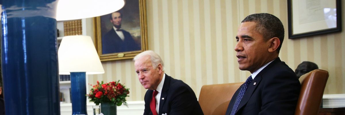 Biden and Obama in White House