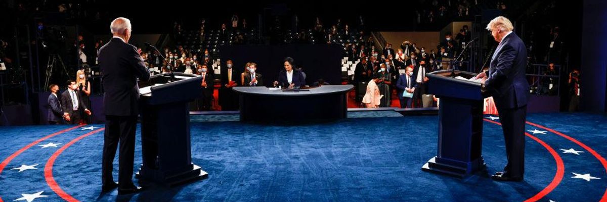 Biden and Trump debate in 2020.