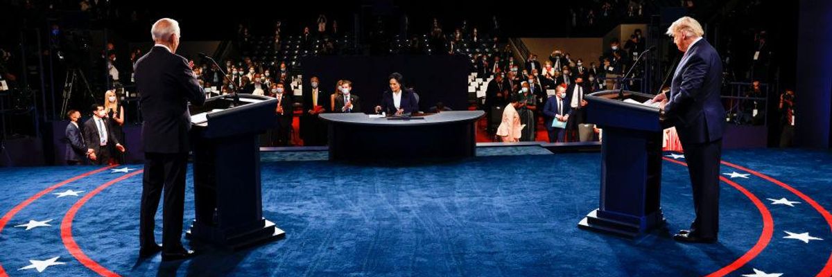Biden and Trump debate in 2020.