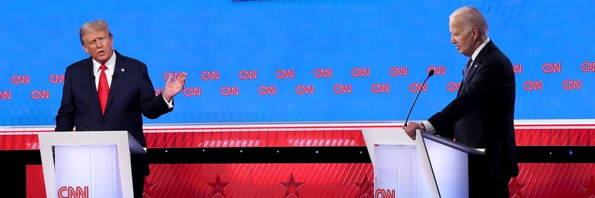 Biden and Trump debate.