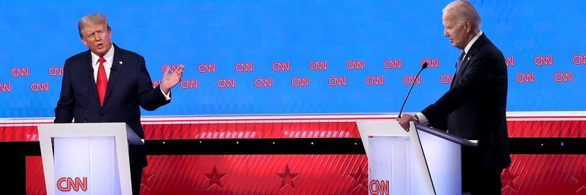 Biden and Trump debate.