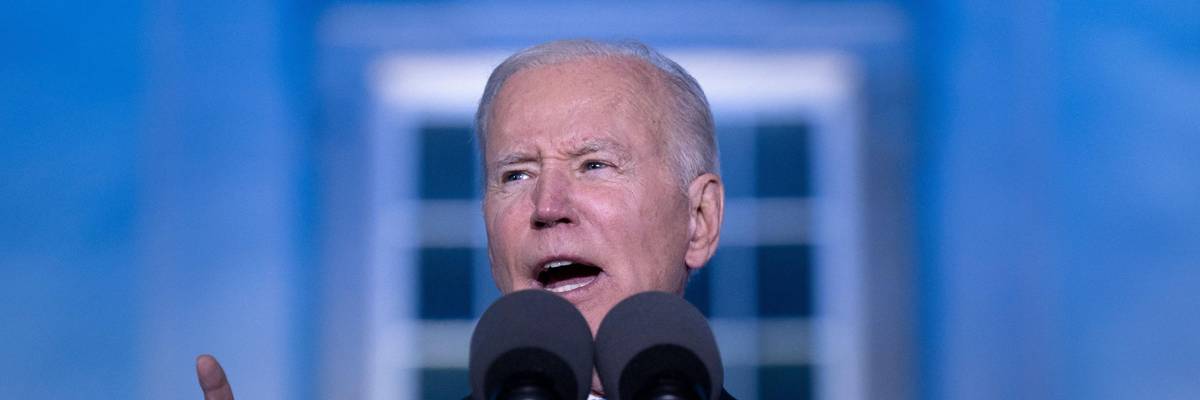 Biden delivering speech in Warsaw