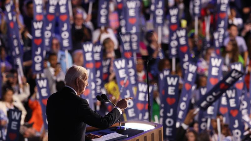 Biden on stage at 2024 Democratic National Convention