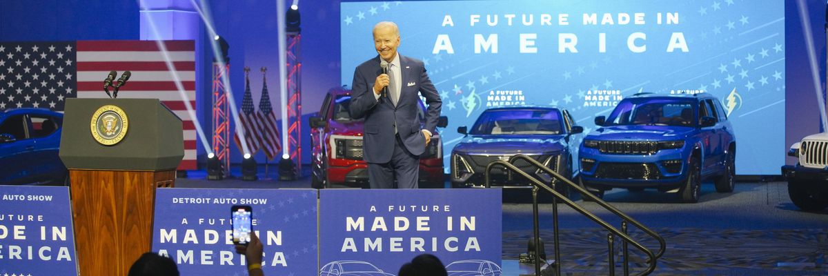 Biden speaks at the Detroit Auto Show