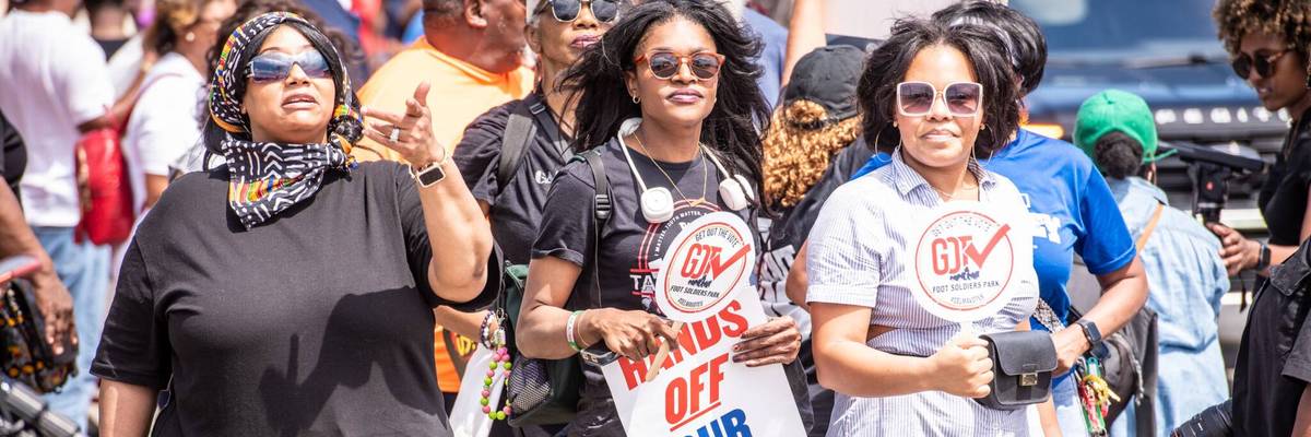 Black women march for voting rights in Alabama