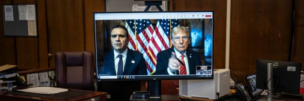 Blanche and Trump on a screen.