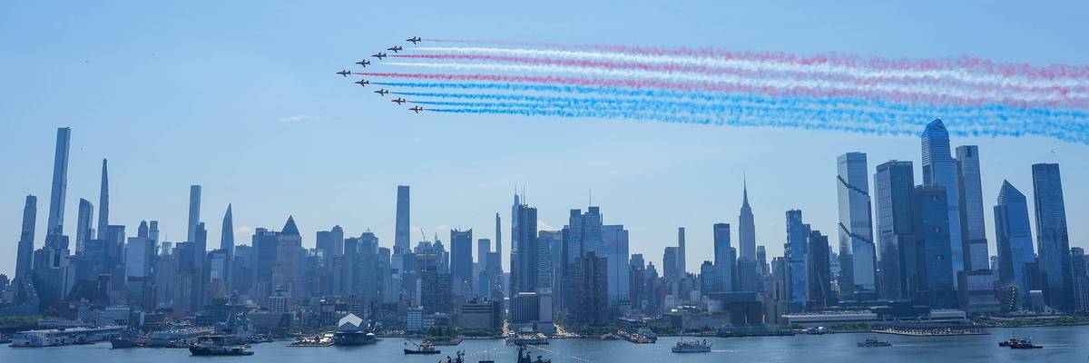 Blue Angels Lead US Military Flyover In New York