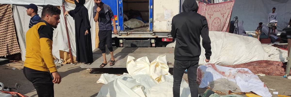 Bodies are seen at al-Shifa hospital